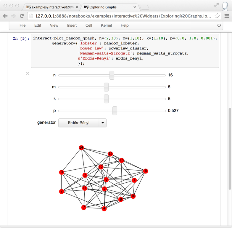 Interactive widgets